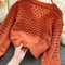 V-neck Hollowed Delicate Knitted Cardigan