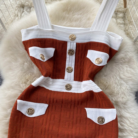 Knitted Cardigan&Slip Dress 2Pcs