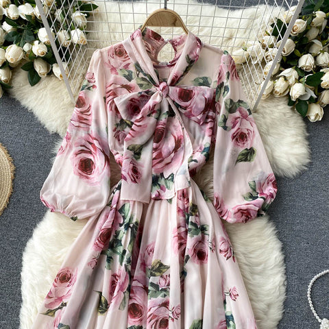 Printed Floral Long Sleeve Dress