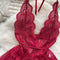 Irregular Design Lace Patchwork V-neck Dress
