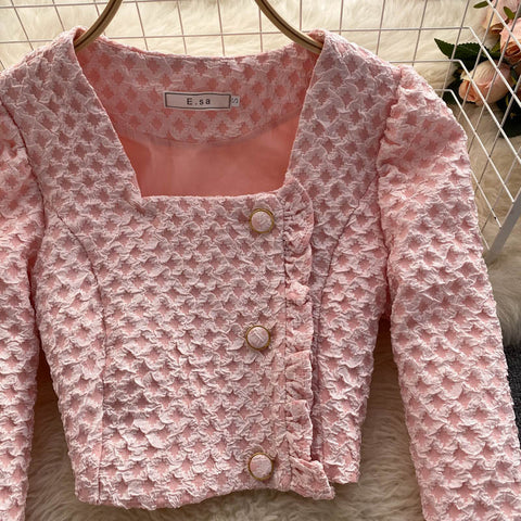 Suit Top&A-line Skirt 2Pcs Set