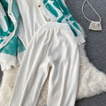 Letter Printed Cardigan&Vest&Trousers