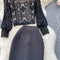 Black Top&Fishtail Skirt 2Pcs Set