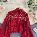 Lace Hollow Autumn All-match Blouse