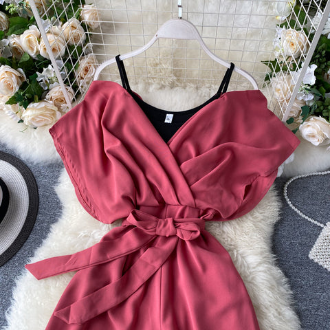 Korean Style Lace-up Romper