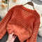 V-neck Hollowed Delicate Knitted Cardigan