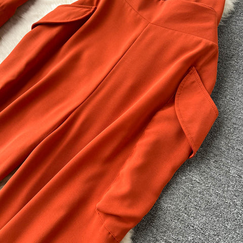 Lapeled Shirt&Wide-leg Trousers 2Pcs Set
