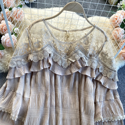 See-through Mesh Patchwork Chiffon Blouse
