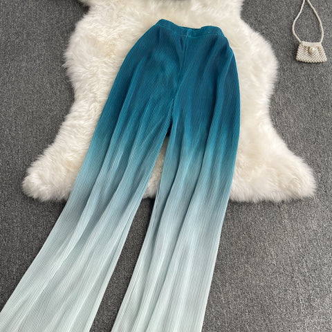 Two-piece Tube Top Gradation Wide-leg Pants