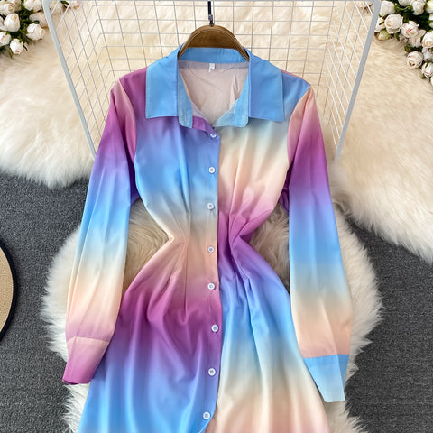 Tie-dye Oil Painting Print Dress