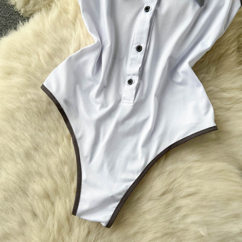Polo Neck Jumpsuit&Skirt Uniform 2Pcs Set
