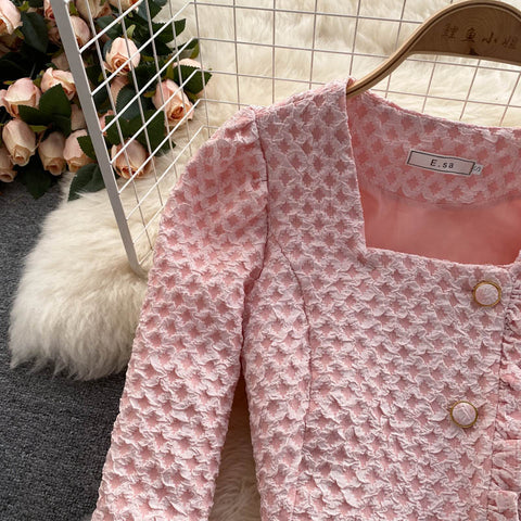 Suit Top&A-line Skirt 2Pcs Set