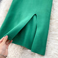 Solid Color Stretchy Knitted Skirt