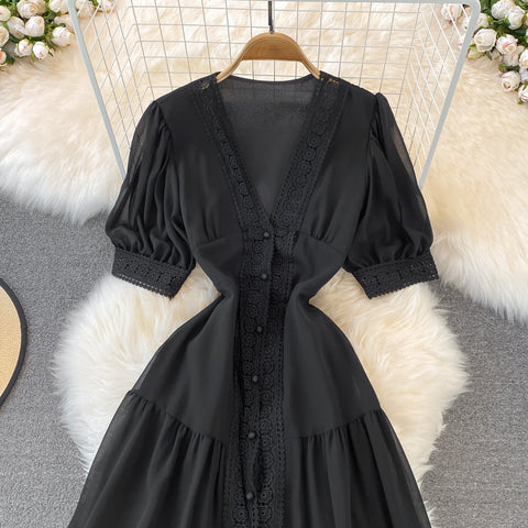 V-neck Lace Dress