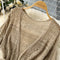 Solid Color Hollowed Cardigan Dress