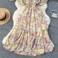 French Style Floral V-neck Dress