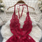Irregular Design Lace Patchwork V-neck Dress