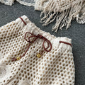 Lace Embroidered Cardigan&Vest&Shorts 3Pcs
