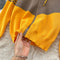 Color-blocking Hoodie&Drawstring Trousers 2Pcs