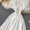 Chic Off-shoulder Pleated Chiffon Dress