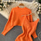 Hip-packaging Dress&Sweater 2Pcs Set