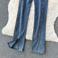 High-waisted Straight-leg Flared Jeans