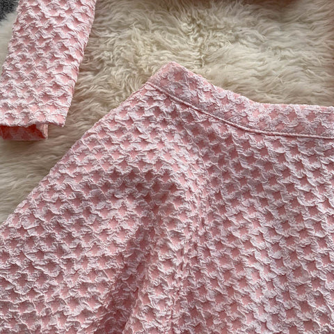 Suit Top&A-line Skirt 2Pcs Set