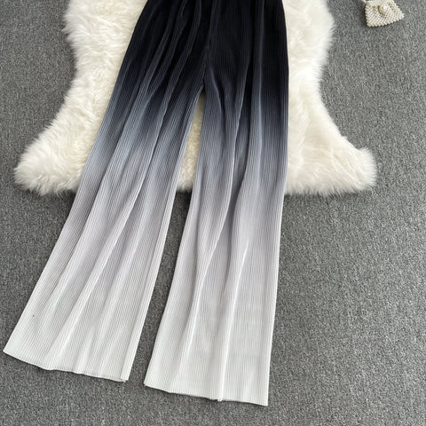 Two-piece Tube Top Gradation Wide-leg Pants