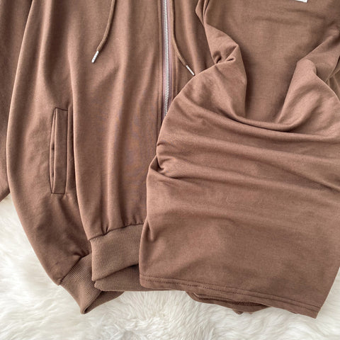 Striped Hoodie&Dress Sportswear 2Pcs