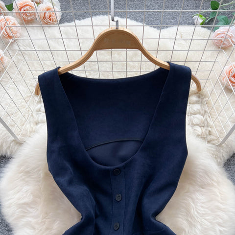 Long Sleeve Blouse&Pleated Dress 2Pcs