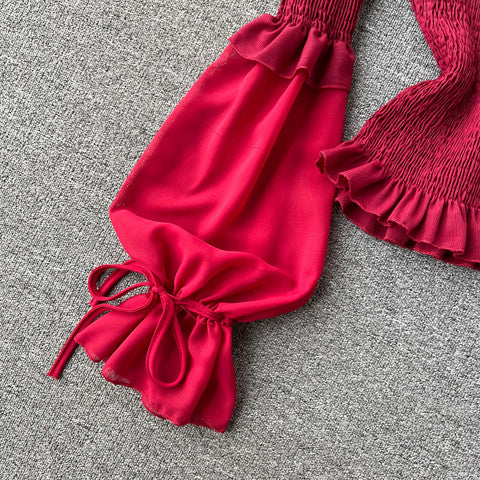 Niche Strapless Solid Colour Shirt
