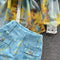 Chiffon Shirt&Printed Shorts 2Pcs Set