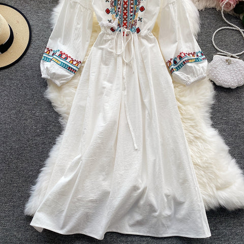 Ethnic Style Flared Sleeve Dress