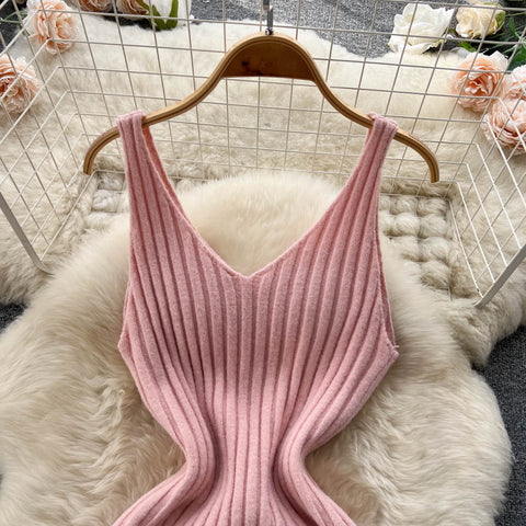 Cardigan Shawl&Halter Dress 2Pcs Set