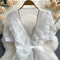 French Mesh Chiffon Top With Bow