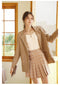 Three-piece Suit Plaid Waistcoat Pleated Skirt