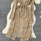 Solid Color Hollowed Cardigan Dress