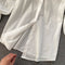 Chic White Shirt&Beaded Denim Vest 2Pcs