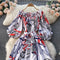 Floral Short Sleeve Chiffon Dress