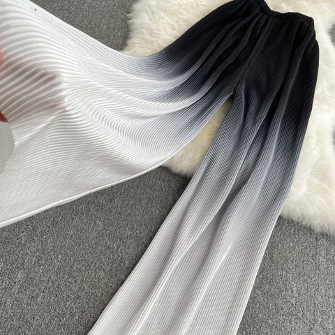 Two-piece Tube Top Gradation Wide-leg Pants