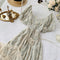 Vintage Lace dress high waist floral Dress