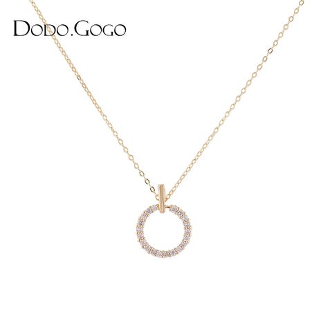 Light Luxury Rose Gold Circle Necklace