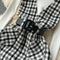 Bottom Sweater&Houndstooth Strappy Dress 2Pcs