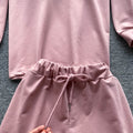 Loose Hooded Top And Wide-leg Shorts Two-piece Suit