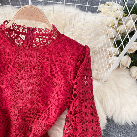 Vintage Crochet Fairy Lace A-line Dress
