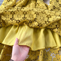 Niche Solid Color Crochet Maxi Dress