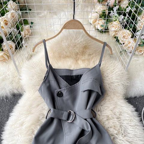 White Shirt&Camisole Overlay 2Pcs Set
