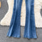 Korean Style Fur-trimmed Flared Jeans