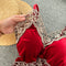 Sexy Lace Stitching Velvet Three-piece Pajamas