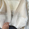 Lace-up Long Sleeve Knitted Cardigan